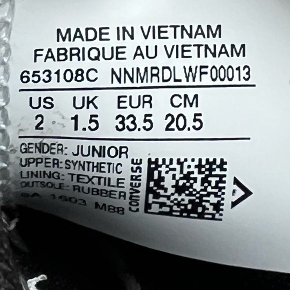 Converse Silver Metallic All-Star Sneakers SZ 2! NEW! - Picture 12 of 16